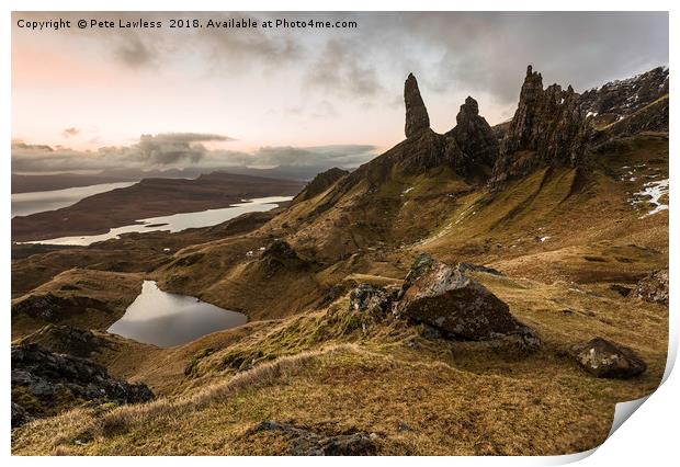 Old Man of Storr Sunrise Print by Pete Lawless