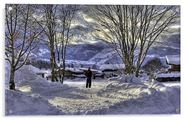 Skier's vista Acrylic by richard downes