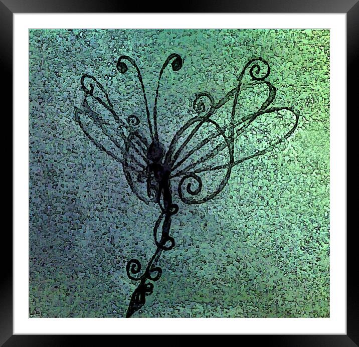 glass dragonfly Framed Mounted Print by Heather Newton