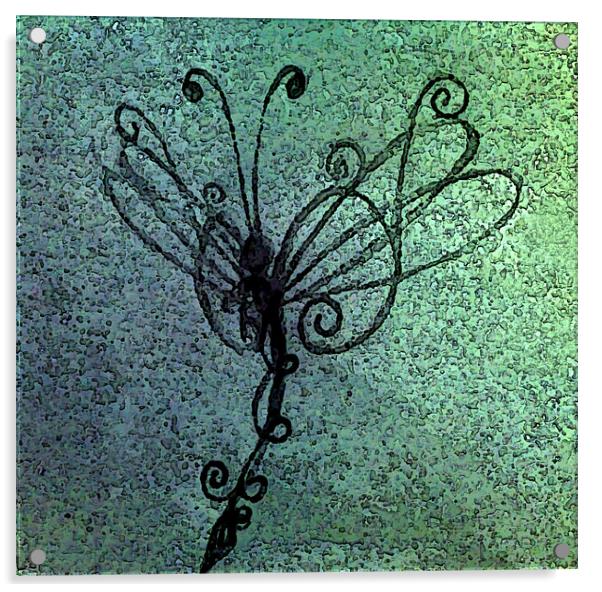 glass dragonfly Acrylic by Heather Newton