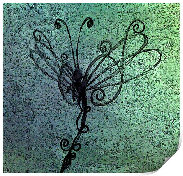 glass dragonfly Print by Heather Newton