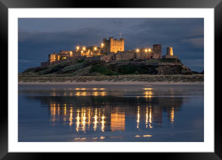 Mighty Castle at Night Framed Mounted Print by Naylor's Photography