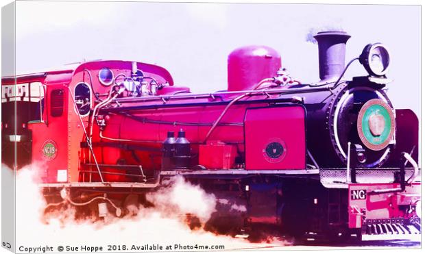Vivid Steam Engine Canvas Print by Sue Hoppe