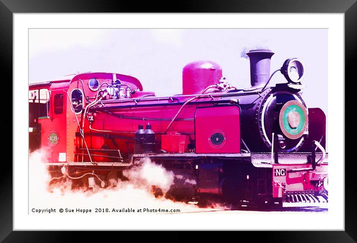 Vivid Steam Engine Framed Mounted Print by Sue Hoppe