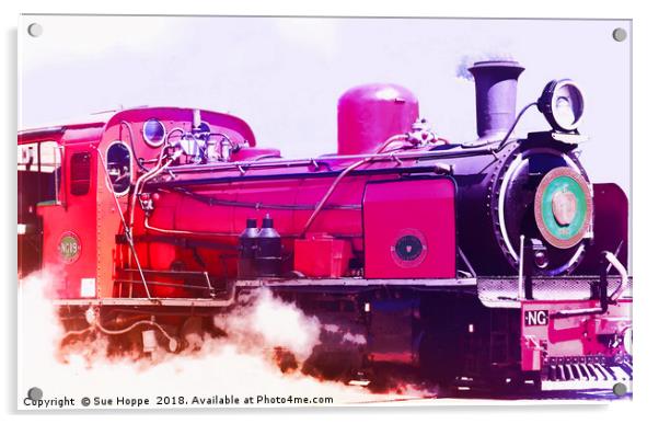Vivid Steam Engine Acrylic by Sue Hoppe