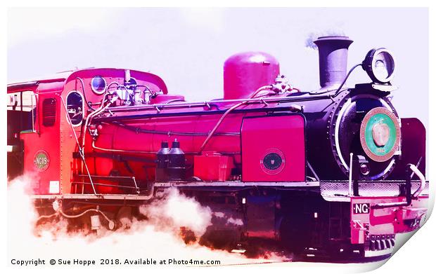 Vivid Steam Engine Print by Sue Hoppe