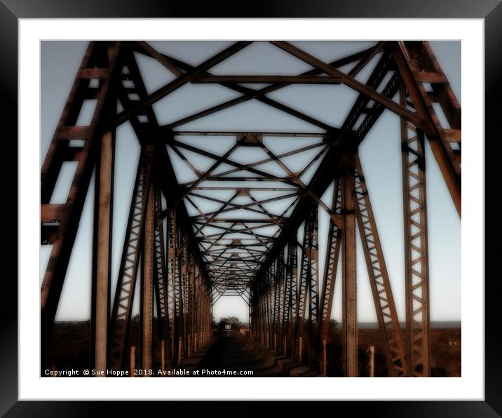 Rusty old bridge with nostalgic treatment Framed Mounted Print by Sue Hoppe