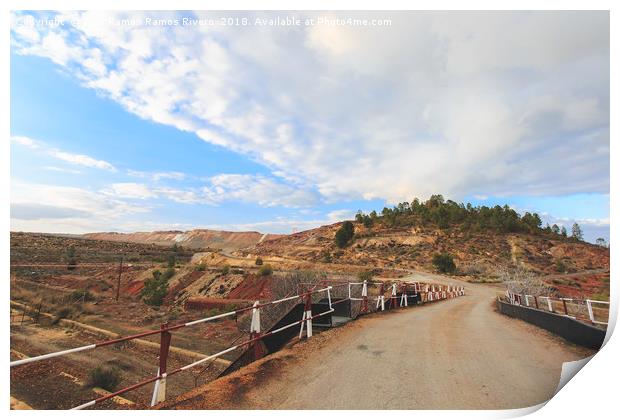 Dirt road to the mines Print by Juan Ramón Ramos Rivero