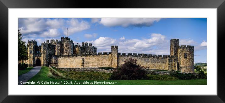 Alnwick Castle Panorama Framed Mounted Print by Colin Metcalf