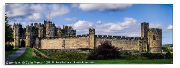 Alnwick Castle Panorama Acrylic by Colin Metcalf