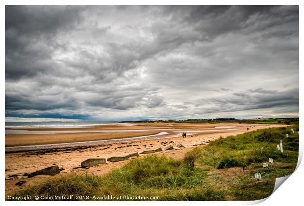 Alnmouth Beach. Print by Colin Metcalf