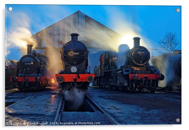 Evening at Great Central Railway, Loughborough Acrylic by David Birchall