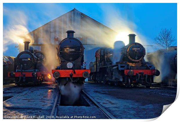 Evening at Great Central Railway, Loughborough Print by David Birchall