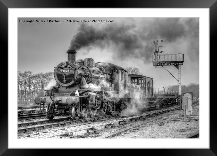Steam locomotive 46521 at Swithland. Framed Mounted Print by David Birchall