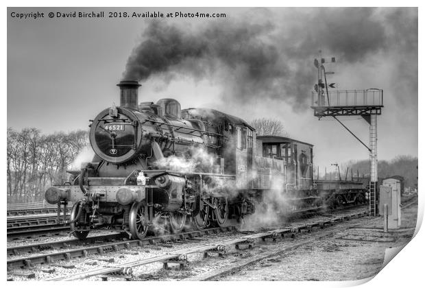 Steam locomotive 46521 at Swithland. Print by David Birchall