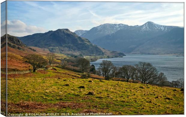 "Late afternoon across Crummock Water" Canvas Print by ROS RIDLEY