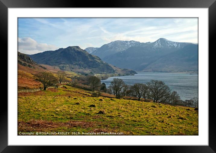 "Late afternoon across Crummock Water" Framed Mounted Print by ROS RIDLEY