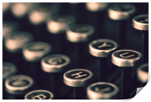 Vintage Typewriter keyboard Print by Martin Williams