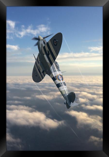 Spitfire AB910 Climb Framed Print by J Biggadike