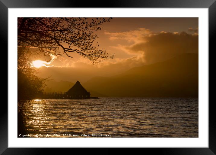 The Crannog, Loch Tay Framed Mounted Print by Douglas Milne