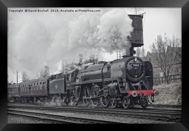 70013 Oliver Cromwell departing Loughborough Framed Print by David Birchall