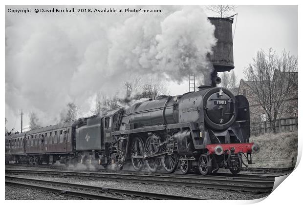 70013 Oliver Cromwell departing Loughborough Print by David Birchall
