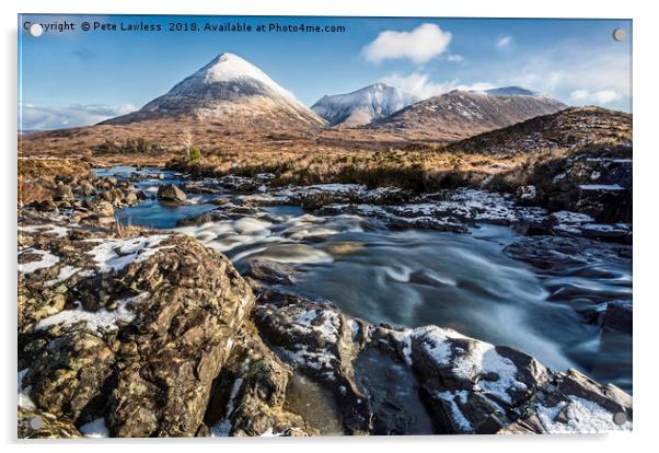 Glamaig and Marsco The Red Cuillin Acrylic by Pete Lawless