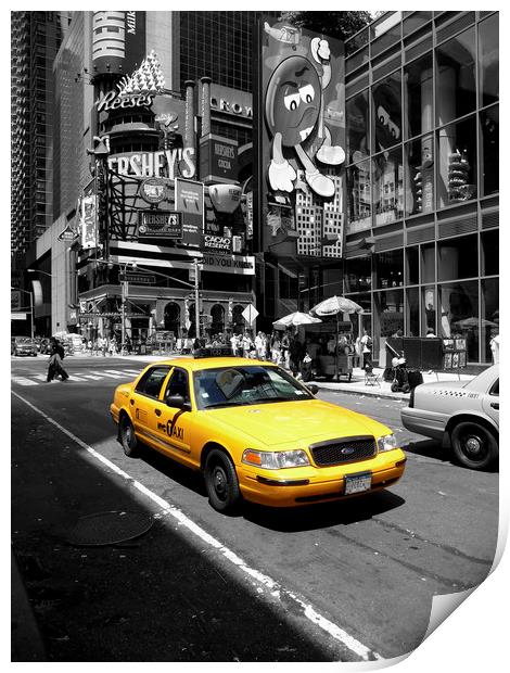 Yellow Cab Manhattan Print by peter tachauer