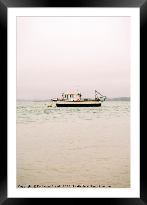 Fishing trawler in the Solent Framed Mounted Print by KB Photo