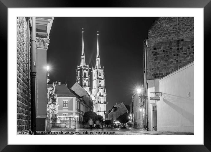 Wroclaw cityscape black and white Framed Mounted Print by KB Photo