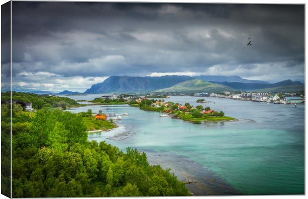 Bronnoysund in Norway Canvas Print by Hamperium Photography