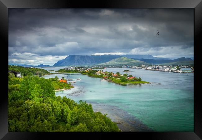 Bronnoysund in Norway Framed Print by Hamperium Photography