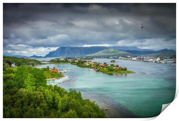 Bronnoysund in Norway Print by Hamperium Photography
