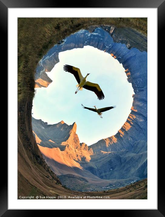 little planet Drakensberg Mountains Framed Mounted Print by Sue Hoppe