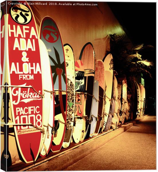 Hawaii Surfboards Canvas Print by Alain Millward