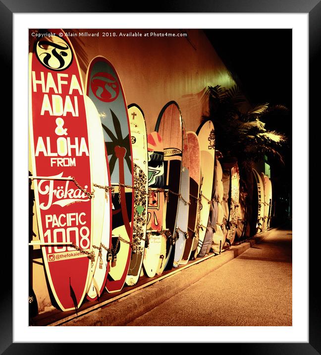 Hawaii Surfboards Framed Mounted Print by Alain Millward
