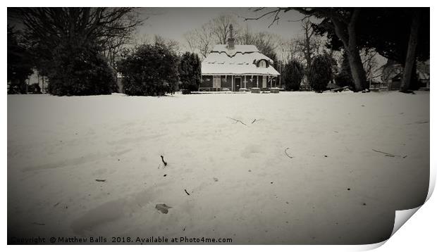                Country House in the Snow           Print by Matthew Balls
