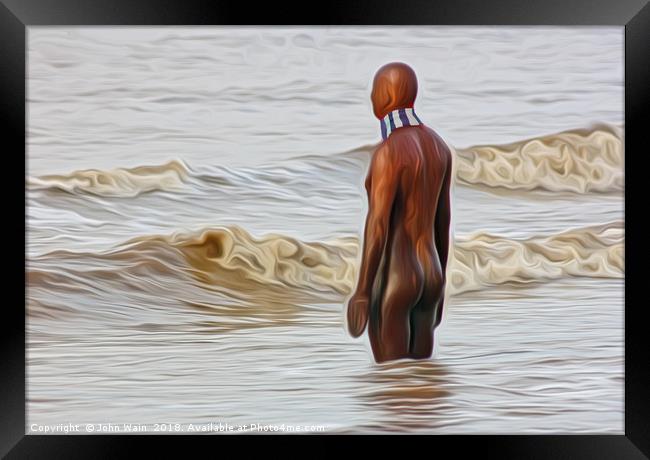 Gormley Iron Man (Digital Art) Framed Print by John Wain