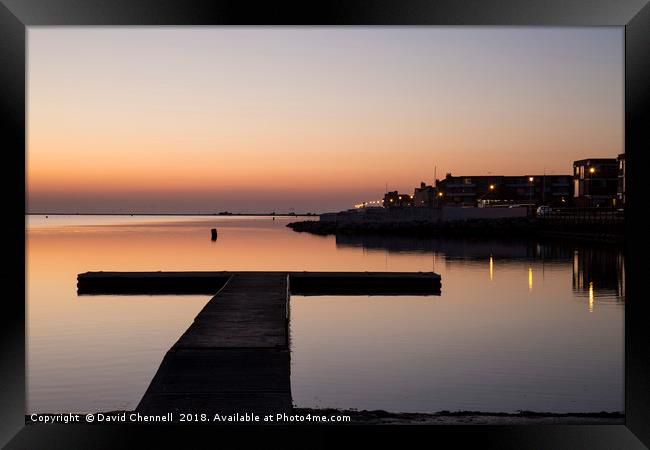 West Kirby Sunset Reflection     Framed Print by David Chennell