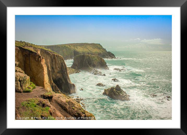 Land's End, Cornwall Framed Mounted Print by PAUL WILSON