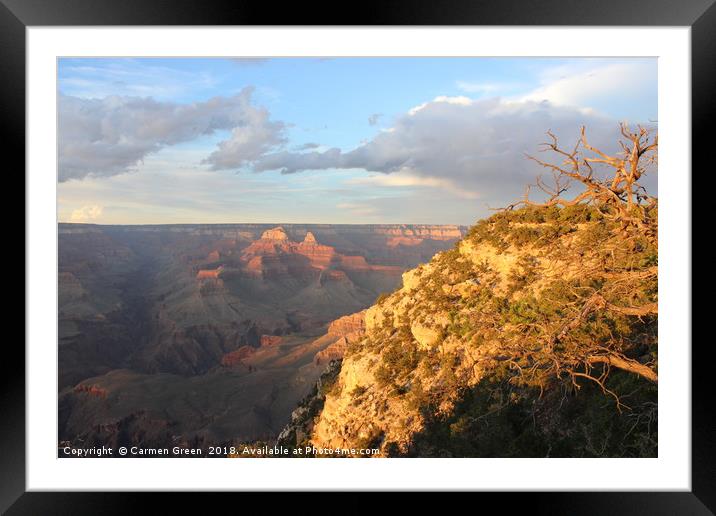 Sunset over the Grand Canyon Framed Mounted Print by Carmen Green