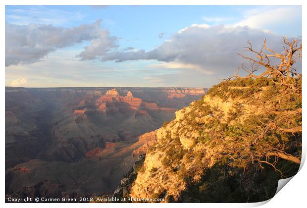 Sunset over the Grand Canyon Print by Carmen Green