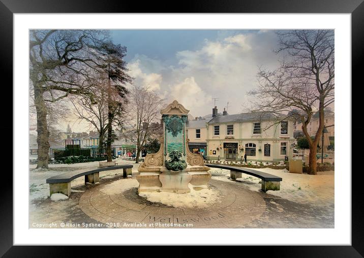 Wellswood Village Torquay on a rare snowy day Framed Mounted Print by Rosie Spooner