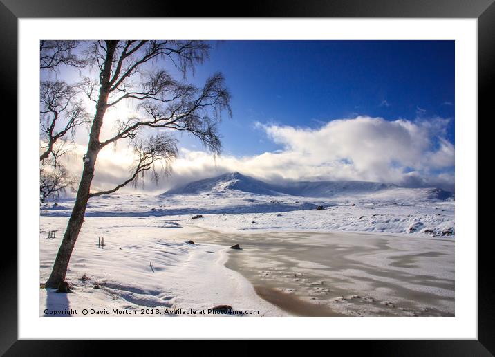 Loch Ossian in Winter Framed Mounted Print by David Morton