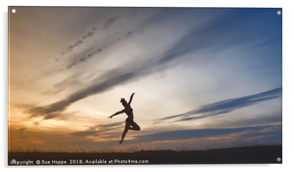 Jumping for joy at sunrise Acrylic by Sue Hoppe