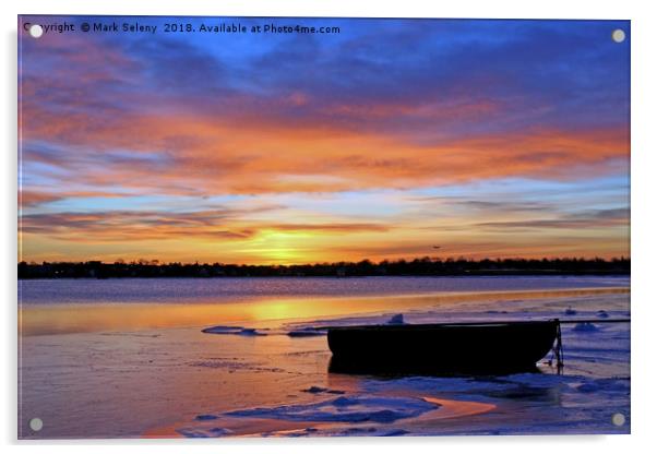 Frozen sunrise over the Boston Harbor Acrylic by Mark Seleny