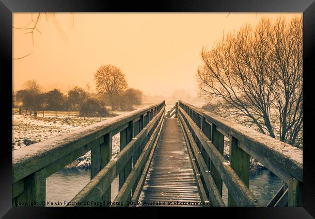 Cow Grove Eye Bridge Firat Snow Framed Print by Kelvin Futcher 2D Photography