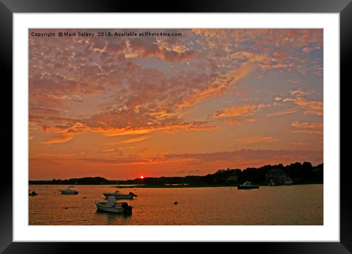 Sunset over the bay Framed Mounted Print by Mark Seleny