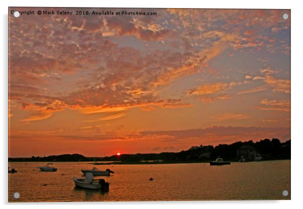 Sunset over the bay Acrylic by Mark Seleny