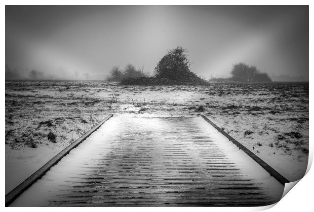 Wimborne River Meadows First Snow Print by Kelvin Futcher 2D Photography